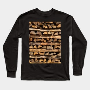 Firewood Nature Forest Camping Long Sleeve T-Shirt